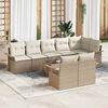 vidaXL Gartensofa-set mit Kissen 9 pcs Beige Poly-Rattan