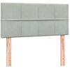 vidaXL Boxspringbett mit Matratze Hellgrau 80x220 cm Samt