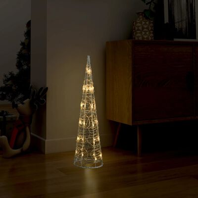 vidaXL LED-Leuchtkegel Acryl Deko Pyramide Warmweiß 60 cm