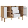 vidaXL Sideboard OTTA Braun&Wei&szlig; 113,5x43x73 cm Massivholz Kiefer