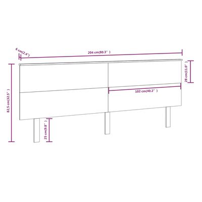 vidaXL Kopfteil Honigbraun 204x6x82,5 cm Massivholz Kiefer