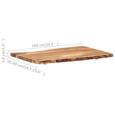 vidaXL Tischplatte Massivholz Akazie 100x(50-60)x3,8 cm