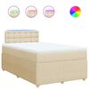 vidaXL Boxspringbett mit Matratze Creme 120x200 cm Stoff
