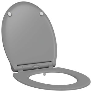 vidaXL Toilettensitz Grau 45,5 x 37,5 x 3,8 cm Duroplast