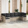 vidaXL Garten-Sofa-Set 7 pcs Hellgrau Poly Rattan