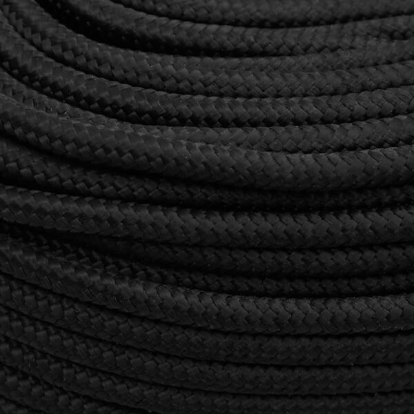 vidaXL Bootsseil Schwarz 6 mm 250 m Polypropylen