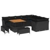 vidaXL Gartensofa-set 12 stk. 9-Sitzanzahl Schwarz Poly-Rattan