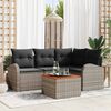 vidaXL Gartensofa-set mit Kissen 5 pcs Grau Poly-Rattan