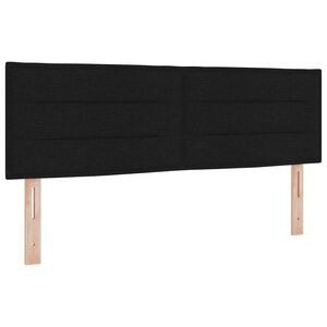 vidaXL LED Kopfteil mit LED-Lichtleisten Schwarz 144 cm Polyester
