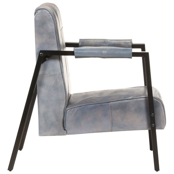 vidaXL Sessel 60x80x87 cm Grau Echtes Ziegenleder