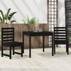 vidaXL 3-tlg. Garten-Bistro-Set Schwarz Massivholz Kiefer