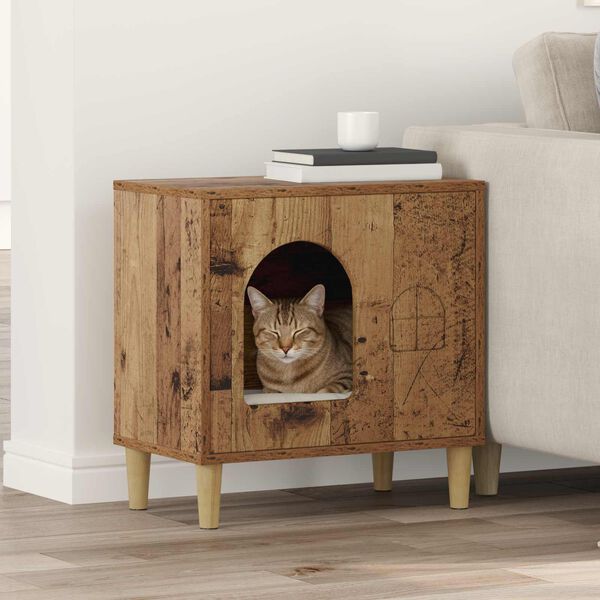vidaXL Katzenhaus Altholz 51 x 30 x 52 cm Holzwerkstoff