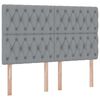 vidaXL Bett mit Stauraum und LED Hellgrau 140 x 200 cm Polyester