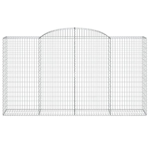 vidaXL Gabionen mit Hochbogen 17 Stk 300x50x160/180cm Verzinktes Eisen