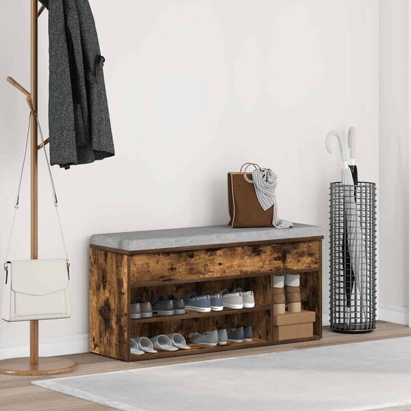 vidaXL Schuhbank R&auml;uchereiche 102x30,5x45 cm Holzwerkstoff