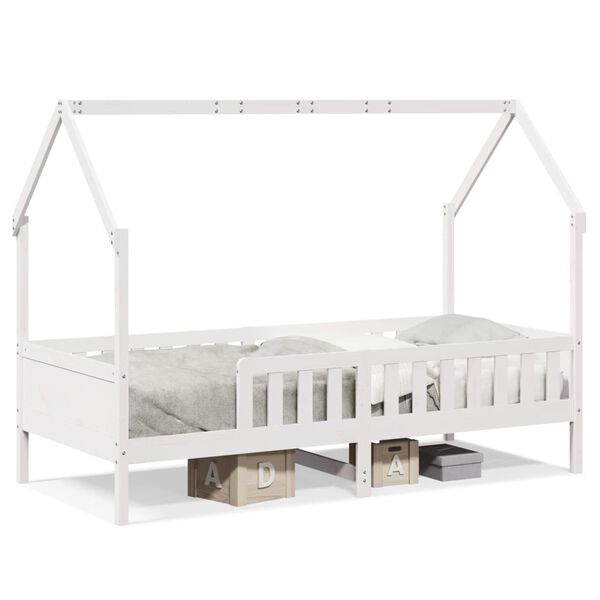 vidaXL Kinderbett Hausbett Wei&szlig; 80x200 cm Massivholz Kiefer