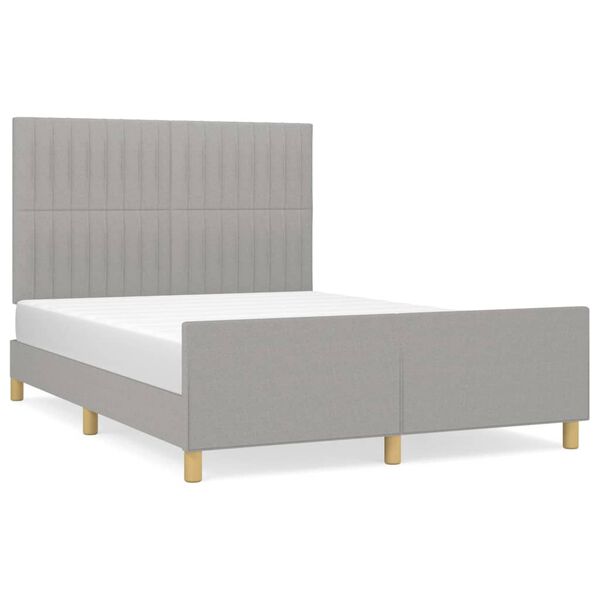 vidaXL Bettgestell ohne Matratze Hellgrau 140x200 cm Stoff