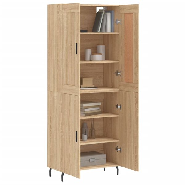 vidaXL Highboard Sonoma-Eiche 69,5x34x180 cm Holzwerkstoff