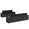 vidaXL 8-tlg. Garten-Sofagarnitur mit Kissen Schwarz Poly Rattan