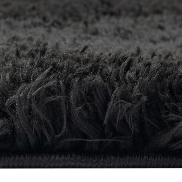 vidaXL Shaggy-Teppich Hochflor Schwarz 140x200 cm 50 mm