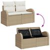 vidaXL Gartensofa-set mit Kissen 5 pcs Beige und Weiß Poly-Rattan