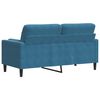 vidaXL 2-Sitzer-Sofa mit Zierkissen Blau 140 cm Samt