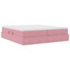 vidaXL Aufbewahrungsbett mit Matratze Rosa 200 x 200 cm Samt
