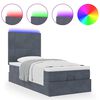vidaXL Ottoman-Bett mit Matratzen & LEDs Dunkelgrau 100x200 cm Samt