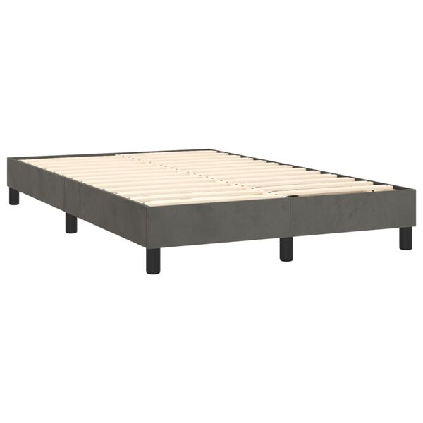 vidaXL Boxspringbettgestell Dunkelgrau 120x200 cm Samt