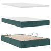 vidaXL Bett mit Stauraum und LED mit LED Dunkelgr&uuml;n 120 x 200 cm Samt