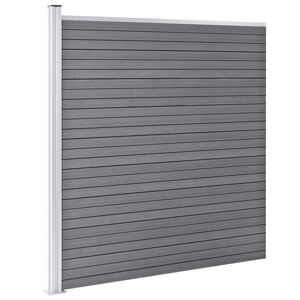 vidaXL WPC Zaun-Set 7 Quadrate + 1 Schräge 1311x186 cm Grau