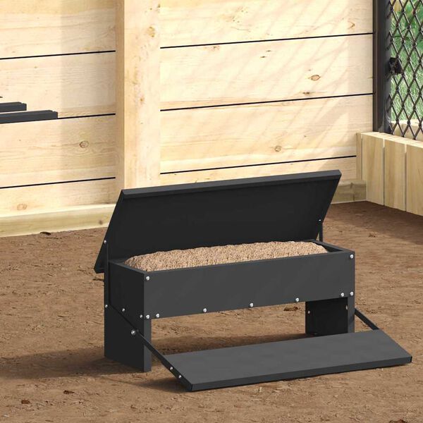 vidaXL H&uuml;hnertretfeeder Schwarz 48,5 x 39,5 x 19 cm