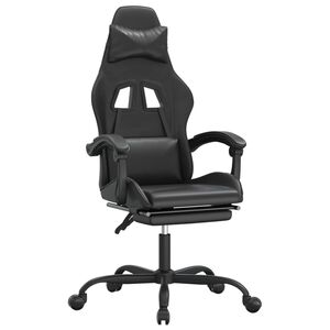 vidaXL Gaming-Stuhl mit Fu&szlig;st&uuml;tze Schwarz Kunstleder