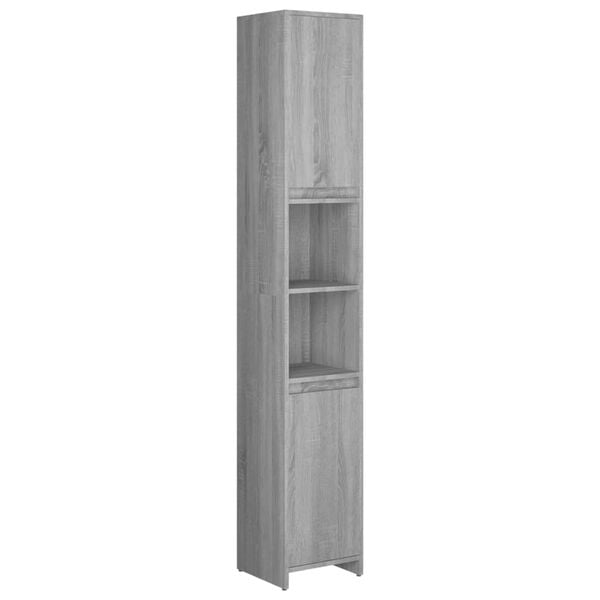 vidaXL Badezimmerschrank Grau Sonoma 30x30x183,5 cm Holzwerkstoff