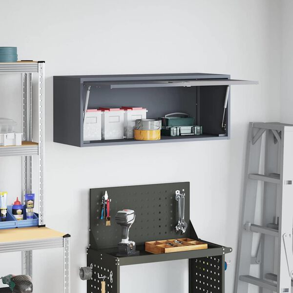 vidaXL Wandschrank f&uuml;r die Garage mit Gasdrucklift-T&uuml;r Anthrazit