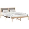 vidaXL Bettrahmen mit Kopfteil Taupe 140 x 190 cm Massives Kiefernholz