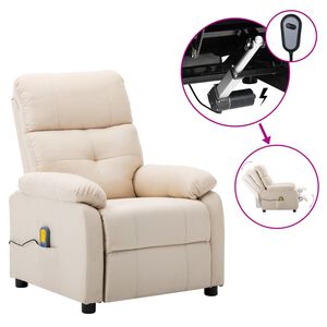 vidaXL Elektrischer Massagesessel Creme Stoff