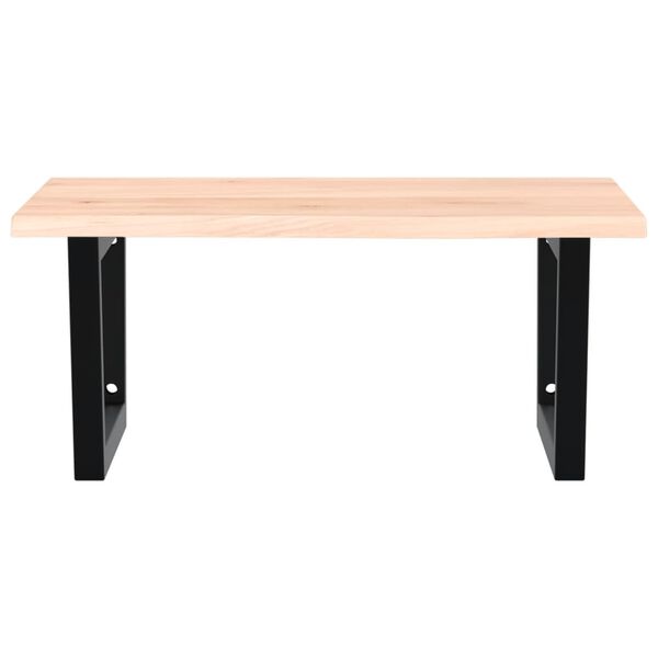 vidaXL Waschtischplatte mit Halterung Stahl und Massivholz Eiche