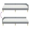 vidaXL Eckbettgestell mit Matratze mit Matratze 2 pcs Hellgrau Stoff