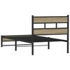 vidaXL Metallbett ohne Matratze Sonoma-Eiche 100x190 cm