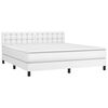 vidaXL Boxspringbett mit Matratze Wei&szlig; 180x200 cm Kunstleder