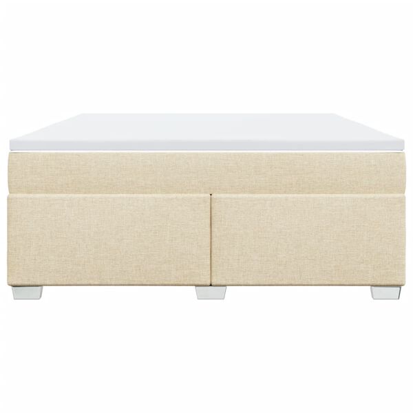 vidaXL Boxspringbett mit Matratze Creme 180x200 cm Stoff