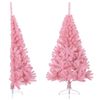 vidaXL K&uuml;nstlicher Halb-Weihnachtsbaum mit St&auml;nder Rosa 120 cm PVC