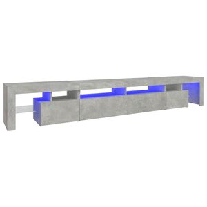 vidaXL TV-Schrank mit LED-Leuchten Betongrau 260x36,5x40 cm