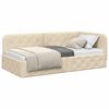 vidaXL Eckbettgestell mit Kopfteil Creme 90 x 200 cm Stoff