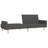 vidaXL Schlafsofa 2-Sitzer mit Fu&szlig;hocker Dunkelgrau Stoff