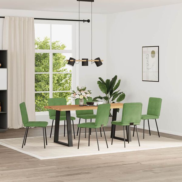 vidaXL Esszimmerst&uuml;hle 6 Stk. Hellgr&uuml;n Samt