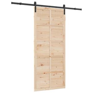 vidaXL Schiebet&uuml;r Natur 80 x 208 cm Massives Kiefernholz