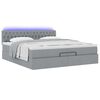 vidaXL Ottoman-Bett mit Matratzen & LEDs Hellgrau 200x200 cm Stoff