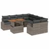 vidaXL Garten-Sofa-Set mit Speicher 9 pcs Grau Poly Rattan